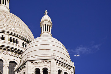 Image showing Sacre Coeur and Airplane