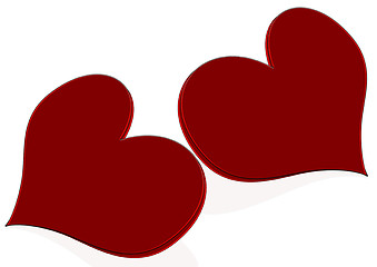 Image showing Two red heart