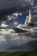 Image showing Mountains in clouds