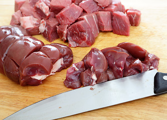 Image showing Chopping steak and kidney