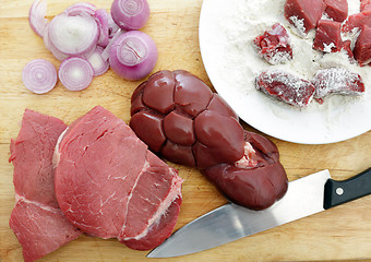 Image showing Steak and kidney pie ingredients