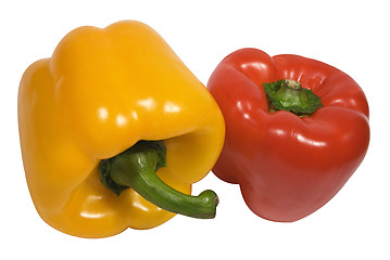 Image showing Red and Yellow Pepper w/ Path