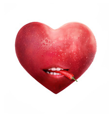 Image showing Apple Heart With Chili Pepper