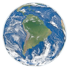 Image showing Model of Earth facing South America