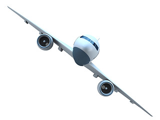 Image showing Jet airplane front view