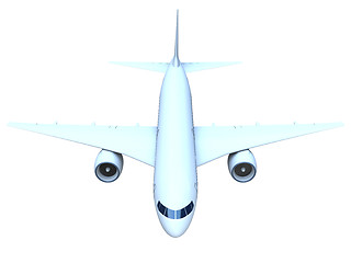 Image showing Jet airplane front view