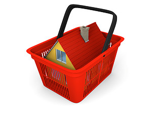 Image showing House in shopping basket