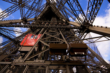 Image showing Lifts on Eiffel Tower