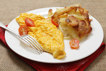 Image showing French omelet and potatoes Anna