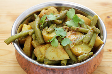 Image showing Potato and bean vegetarian curry