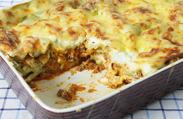 Image showing Dish of lasagne