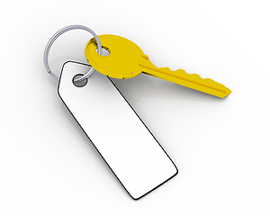 Image showing Golden key with tag