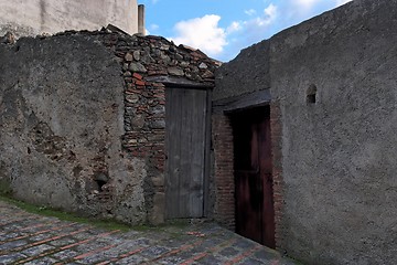 Image showing Door of the old house in Savoca village, Sicily, Italy