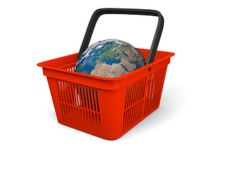 Image showing Earth in shopping basket