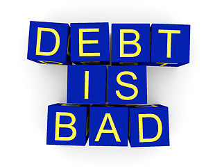 Image showing Debt is bad