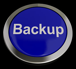 Image showing Backup Button In Blue For Archiving And Storage