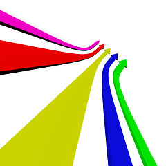 Image showing Group Of Multicolored Arrows Pointing Up With Blank Copyspace Sh