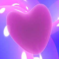 Image showing Mauve Heart On A Glowing Background Showing Love Romance And Val