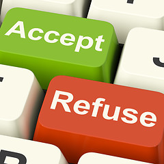 Image showing Accept And Refuse Keys Showing Acceptance Or Denial