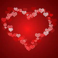 Image showing Red Hearts Background With Copy Space Showing Love Romance And V