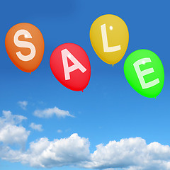 Image showing Sale Balloons Showing Promotion Discount And Reduction