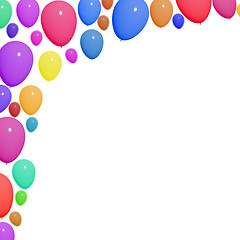 Image showing Festive Colorful Balloons For Birthday Celebrations With Blank C