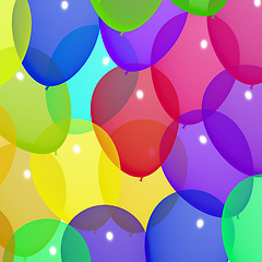 Image showing Festive Colorful Balloons In The Sky For Birthday Or Anniversary