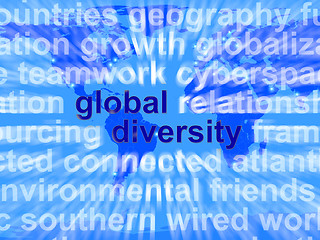 Image showing Global Diversity Words Showing Diverse Ethnic People Worldwide