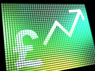 Image showing Pound Sign And Up Arrow On Screen Showing Gbp Value Increasing