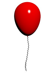 Image showing Red Balloon On White Background With Copyspace For Party Invitat