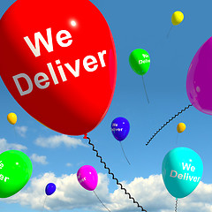 Image showing We Deliver Balloons Showing Delivery Shipping Service Or Logisti