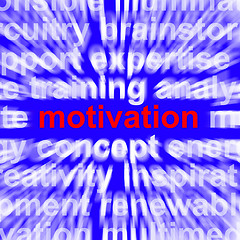 Image showing Motivation Word Showing Positive Encouragement And Determination