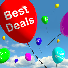 Image showing Best Deals Balloons Representing Bargains Or Discounts