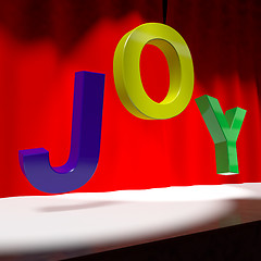 Image showing Joy Word On Stage As Symbol for Fun And Enjoyment Acting