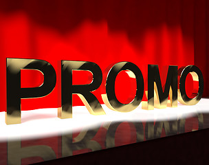 Image showing Promo Word On Stage Showing Sale Savings Or Discounts