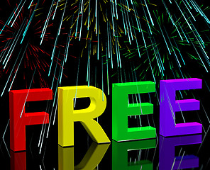 Image showing Free Word And Fireworks Showing Freebie and Promo