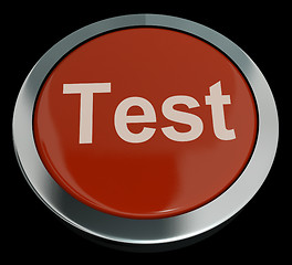 Image showing Test Button In Red Showing Quiz Or Online Questionnaire