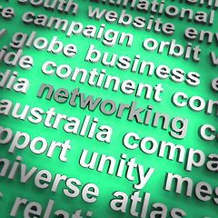 Image showing Networking Word Showing Relationships And Computer Communication