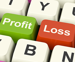 Image showing Profit Or Loss Keys Showing Returns For Internet Business