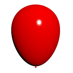 Image showing Red Balloon On White Background Has Copyspace For Party Invitati
