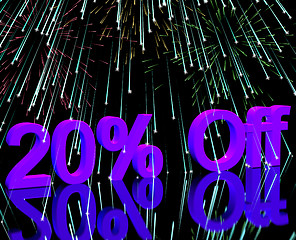 Image showing 20% Off With Fireworks Showing Sale Discount Of Twenty Percent