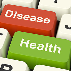 Image showing Disease And Health Computer Keys Showing Online Healthcare Or Tr