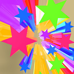 Image showing Abstract Bursting Stars Background As Colorful Dramatic Backdrop