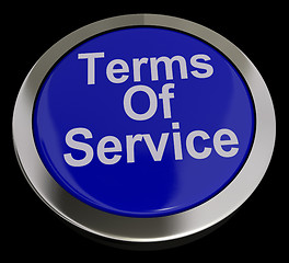 Image showing Terms Of Service Computer Button In Blue Showing Website Agreeme