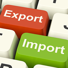 Image showing Export And Import Keys Showing International Trade Or Global Com