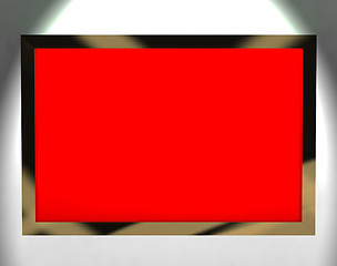 Image showing TV Monitor With Red Blank Copyspace Or Copy Space