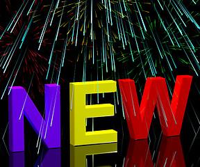 Image showing New Word With Fireworks Showing Promotion Or Special Offer