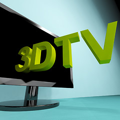 Image showing Three Dimensional Television Meaning 3D HD TV