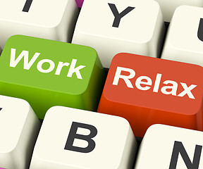 Image showing Work Relax Keys Showing Decision To Take A Break Or Start Retire