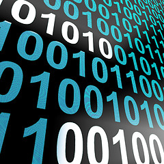 Image showing Binary Code On Computer Screen Showing Technology And Computing